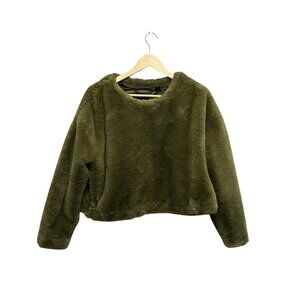 Scotch & Soda Maison Scotch Green Faux Fur Cropped Top Size M